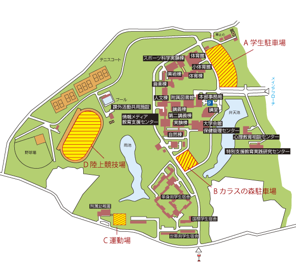 山屋敷地区避難場所(大学・附属幼稚園)