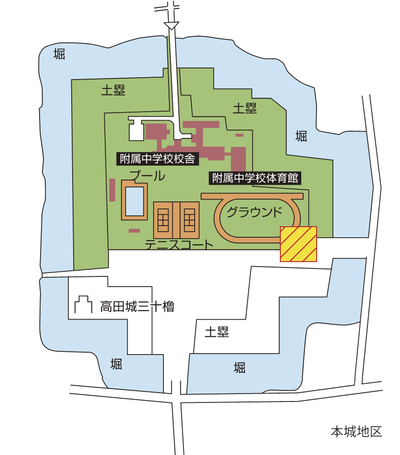 本城地区避難場所（附属中学校）