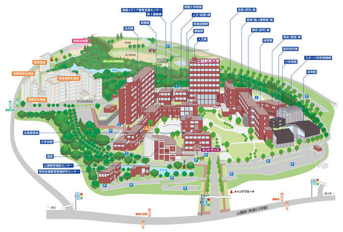 山屋敷地区+キャンパスマップ（拡大）