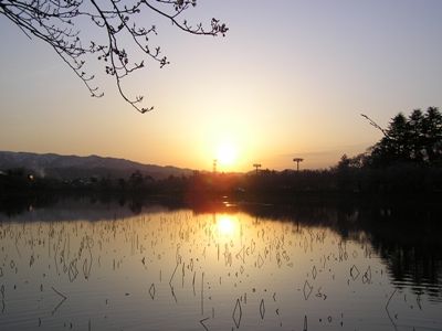 高田公園の夕日